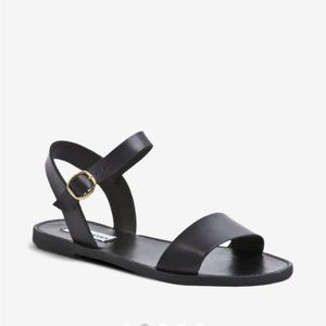 STEVE Madden DONDDI-M BLACK LEATHER Flat Ankle Strap Sandals size 9.5 10